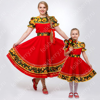 Платье Аленький цветочек, красное, длинное- фото 1